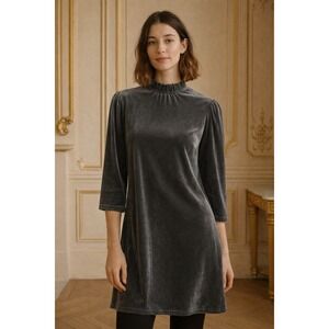 Time‎ and Tru Velvet Mock Neck Dress Girls Size S 4-6 Black